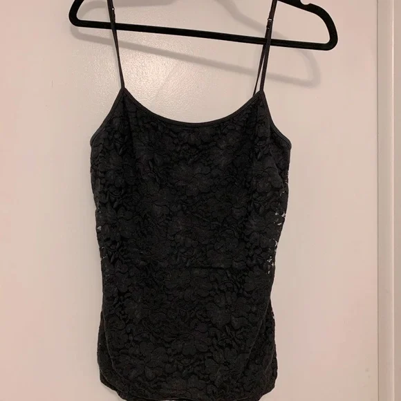 Débardeur (cami) Aeropostale Noir Avec Bretelles Dentelle | Taille L | Occasion Très Bon état